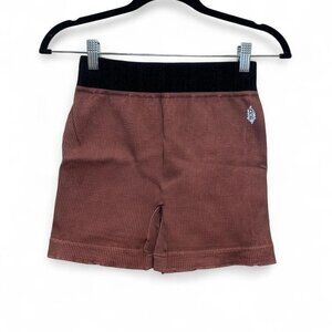 Free People Movement Ribbed Athletic Shorts Rust Orange XS